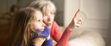 Grandmother spending time with granddaughter